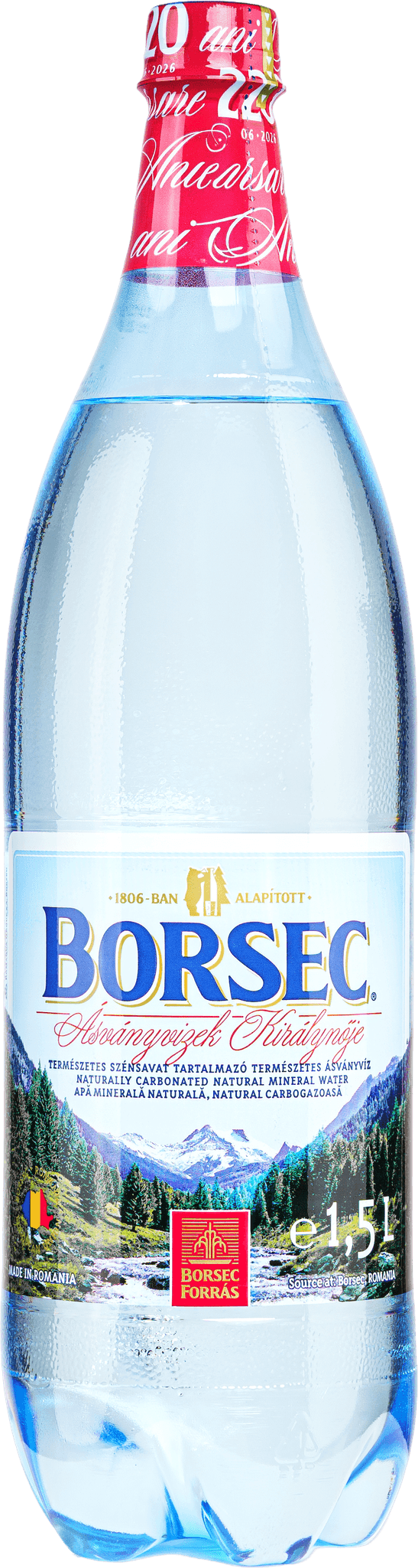 Borsec sparkling mineral water bottle