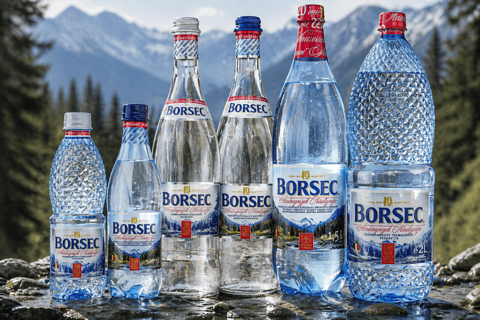 Modern mineral water bottling facility